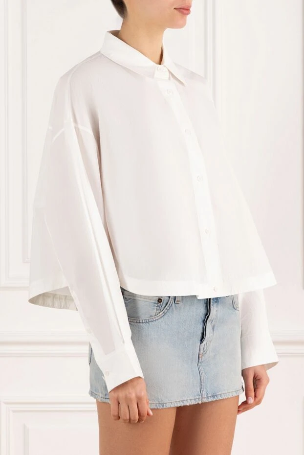 Fleur de Paris тікелей кесілген және ұзындығы қысқартылған ақ мақта көйлек 184746 - фото 3