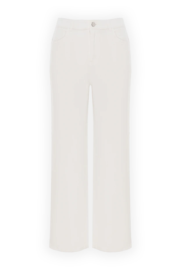 Fleur de Paris әйелдерге арналған ақ мақта джинсы, қысқартылған 184763 - фото 1