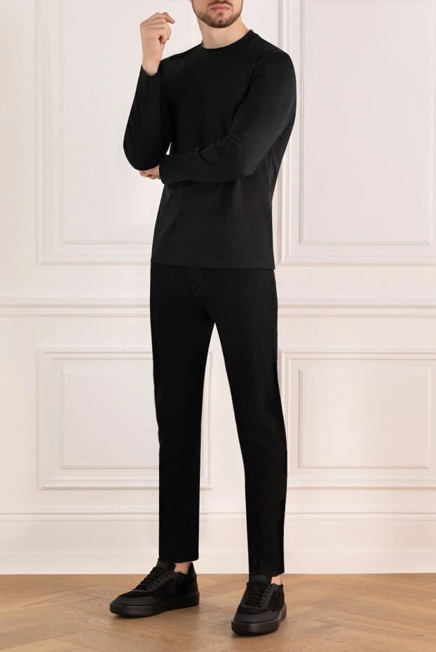 Jacob Cohen черные джинсы из бархатистого хлопка с плотной фактурой и тёмной фурнитурой
184783 - фото 2