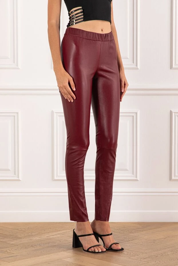 Max&Moi red elastic lambskin leggings 184795 - photo 3