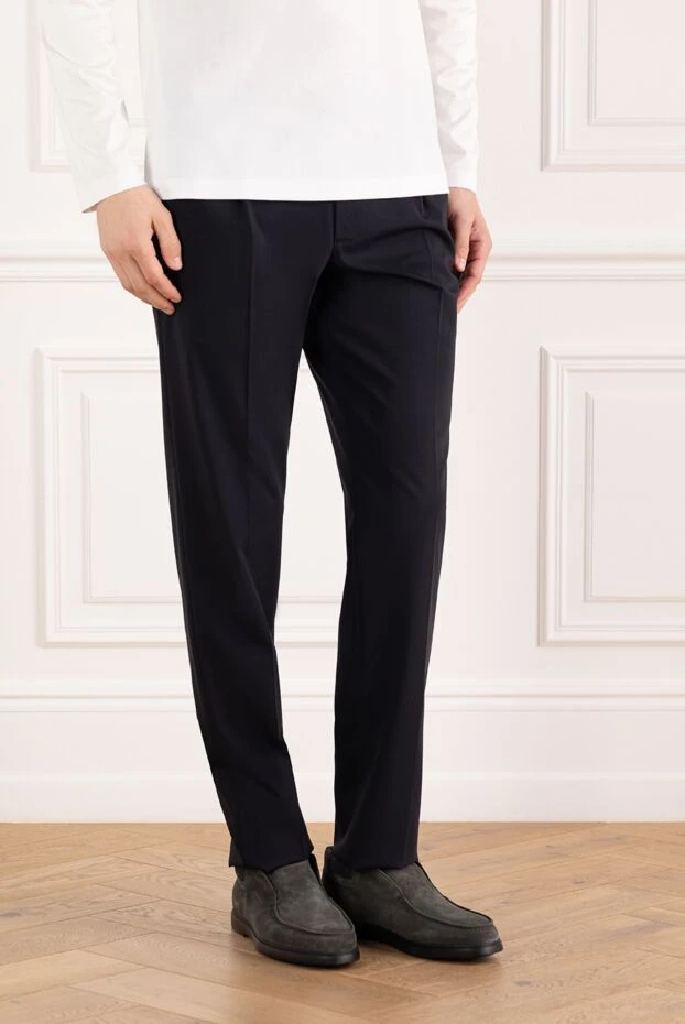 Cesare di Napoli ерлерге арналған көк жүннен жасалған шалбар 184828 - фото 3