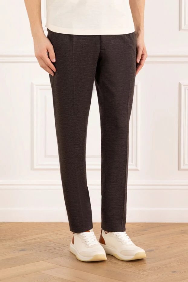 Cesare di Napoli сұр түсті жүннен жасалған ерлер шалбары 184831 - фото 3