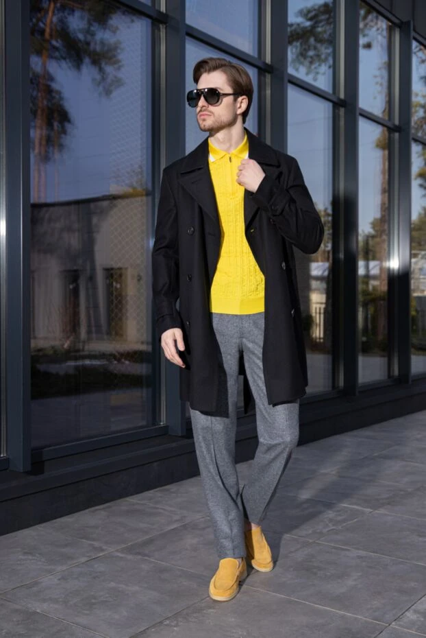 Cesare di Napoli жүннен тоқылған ерлердің сұр шалбары, бауы мен шымшықтары 184832 - фото 3