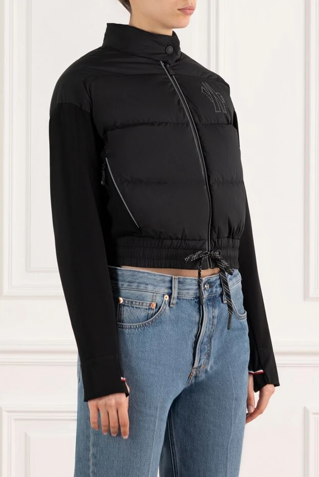Moncler куртка женская короткая черная с логотипом 184941 - фото 3