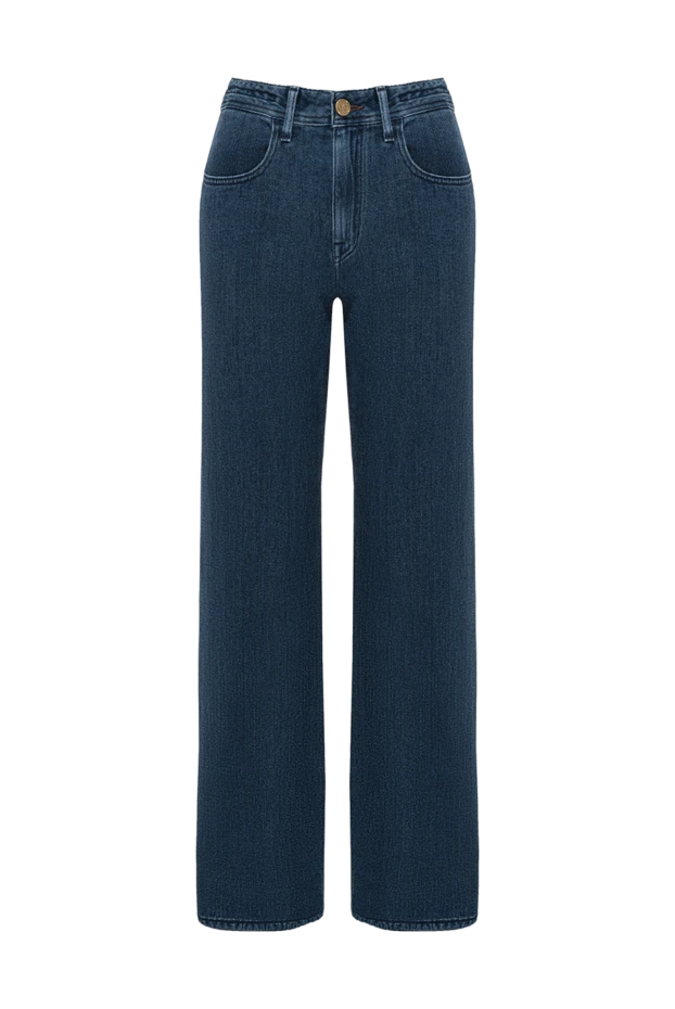 Синие прямые джинсы из натуральной ткани женские - фото 1