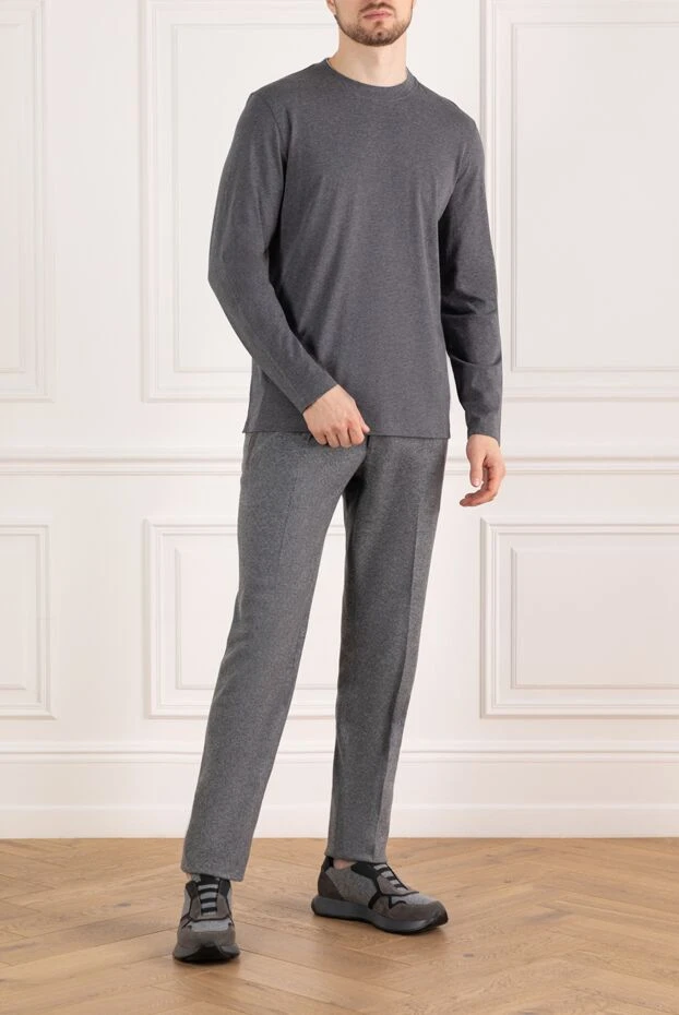 Brunello Cucinelli gray men's cotton sweatshirt 185116 - photo 2