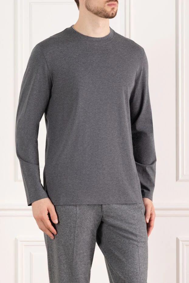 Brunello Cucinelli gray men's cotton sweatshirt 185116 - photo 3
