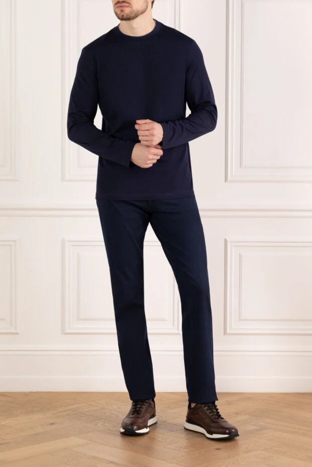 Brunello Cucinelli blue men's cotton sweatshirt 185118 - photo 2