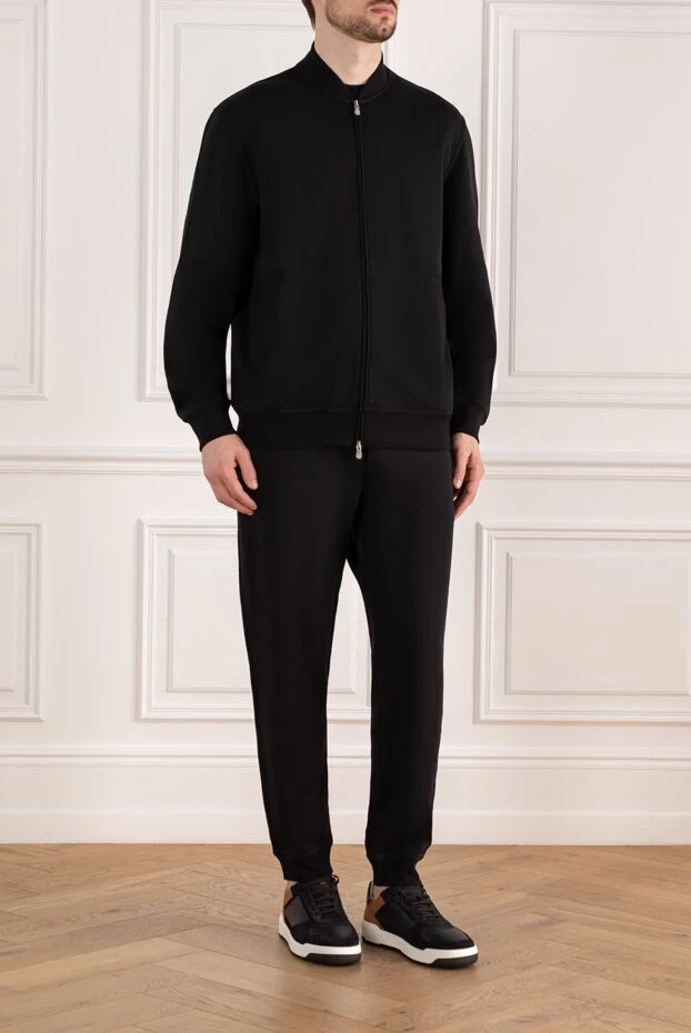 Brunello Cucinelli спортивный мужской костюм черный на молнии 185129 - фото 3