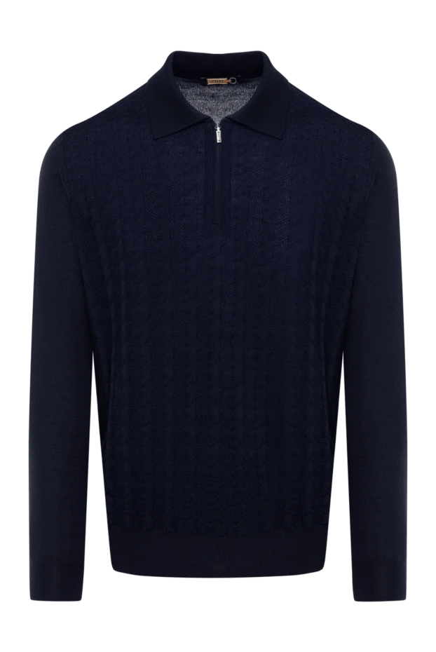 Zilli ұзын жеңді, көк, кашемир және жібектен жасалған поло 185178 - фото 1