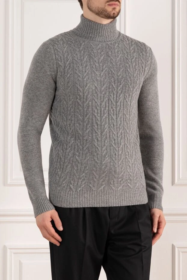 Ferrante джемпер серый мужской с длинным рукавом из шерсти 185192 - фото 3