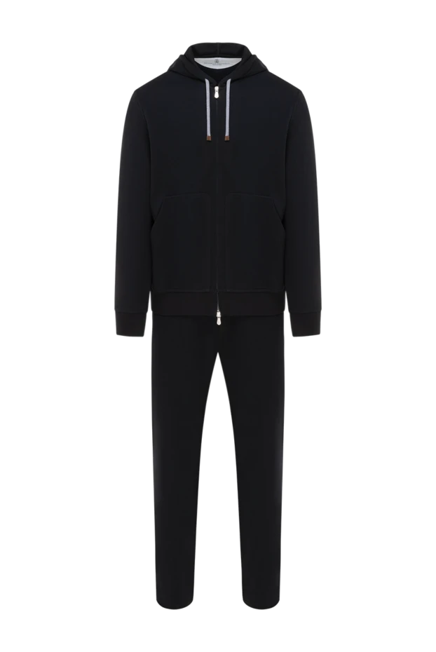 Brunello Cucinelli спортивный мужской костюм черный с капюшоном 185196 - фото 1