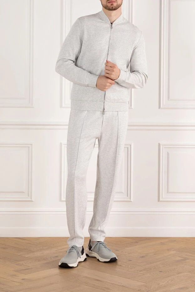 Brunello Cucinelli прогулочный костюм серое меланжевый мужской 185199 - фото 2