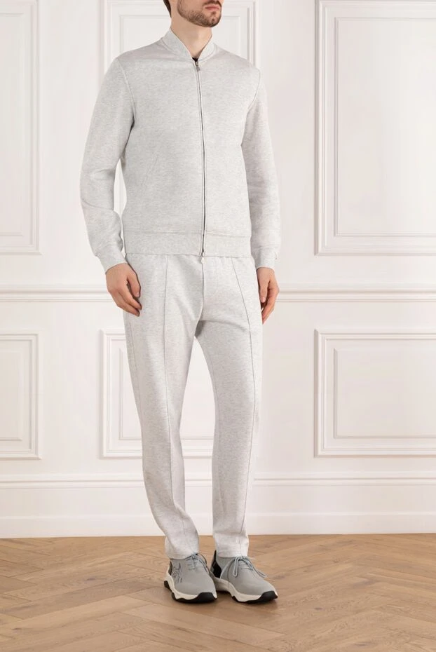 Brunello Cucinelli прогулочный костюм серое меланжевый мужской 185199 - фото 3