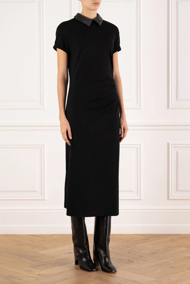 Brunello Cucinelli midi dress with sequins black 185235 - photo 3