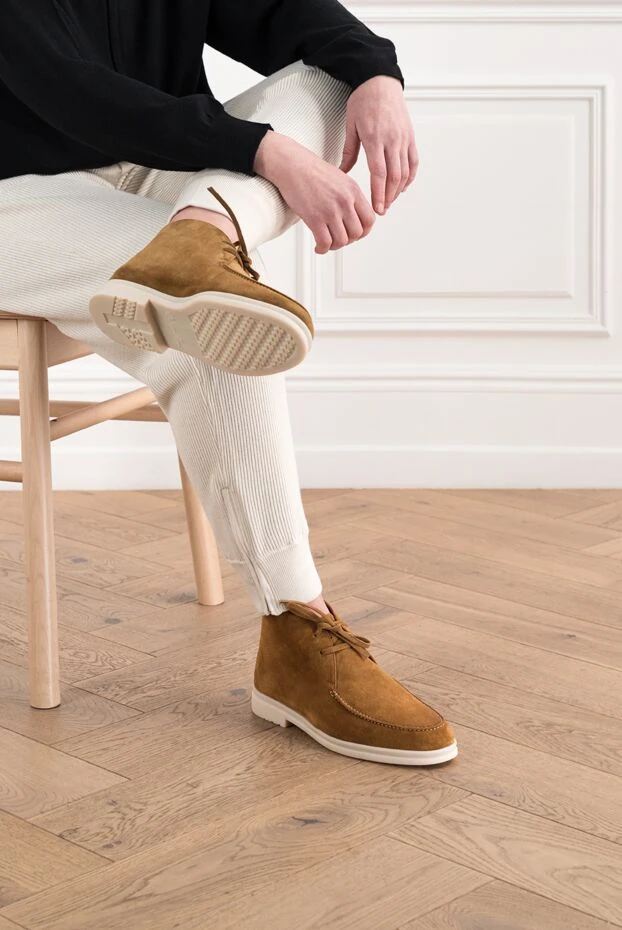 Loro Piana дезерты замшевые коричневые на белой подошве мужские 185268 - фото 2