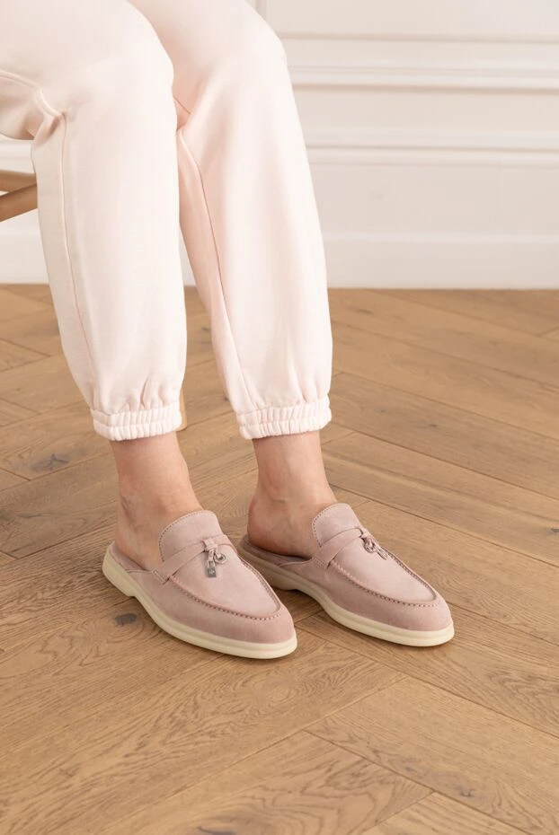 Loro Piana мюли babouche charms walk розовые женские 185278 - фото 3