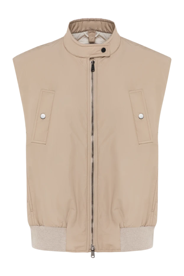 Women's beige vest with zipper - photo 1
