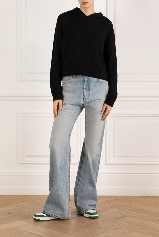 Palm Angels худи черное женское с логотипом на спине 185288 - фото 2