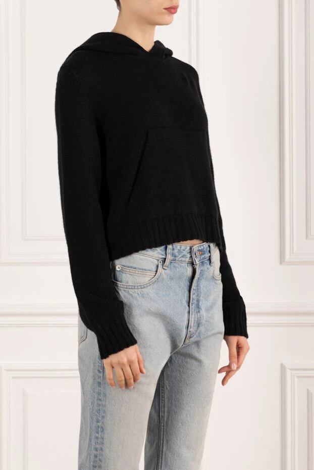 Palm Angels худи черное женское с логотипом на спине 185288 - фото 3