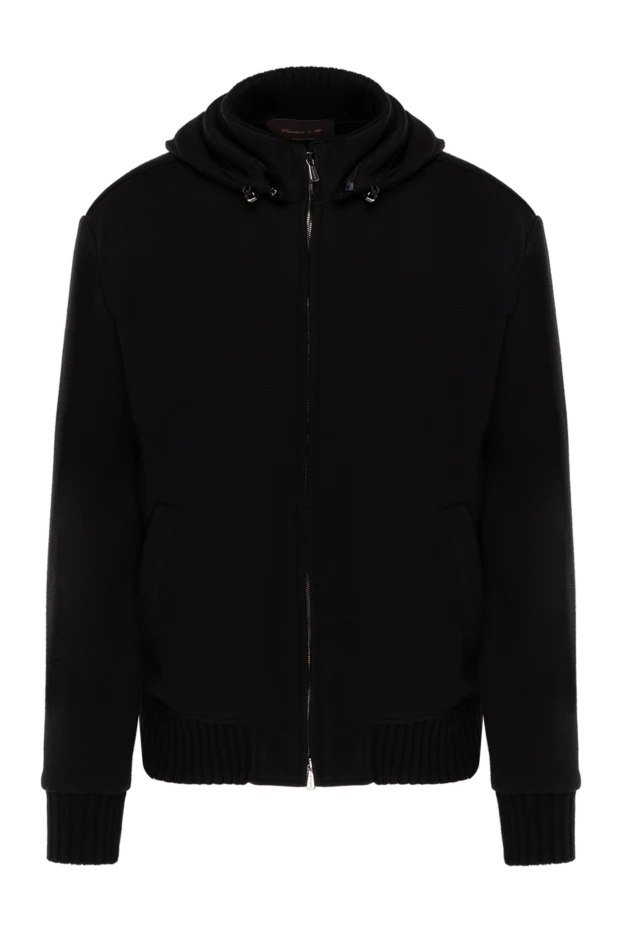 Капюшоны бар ерлер көк түсті кашемирден жасалған свиттері - фото 1