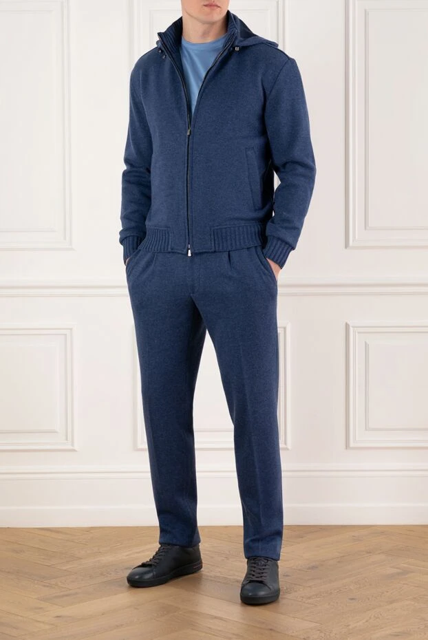 Enrico Mandelli трикотажный спортивный костюм из кашемира мужской синий 185329 - фото 2