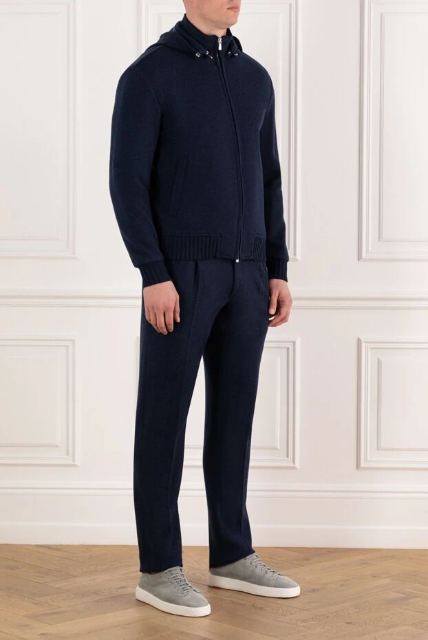 Enrico Mandelli теплый спортивный костюм мужской синий 185331 - фото 3