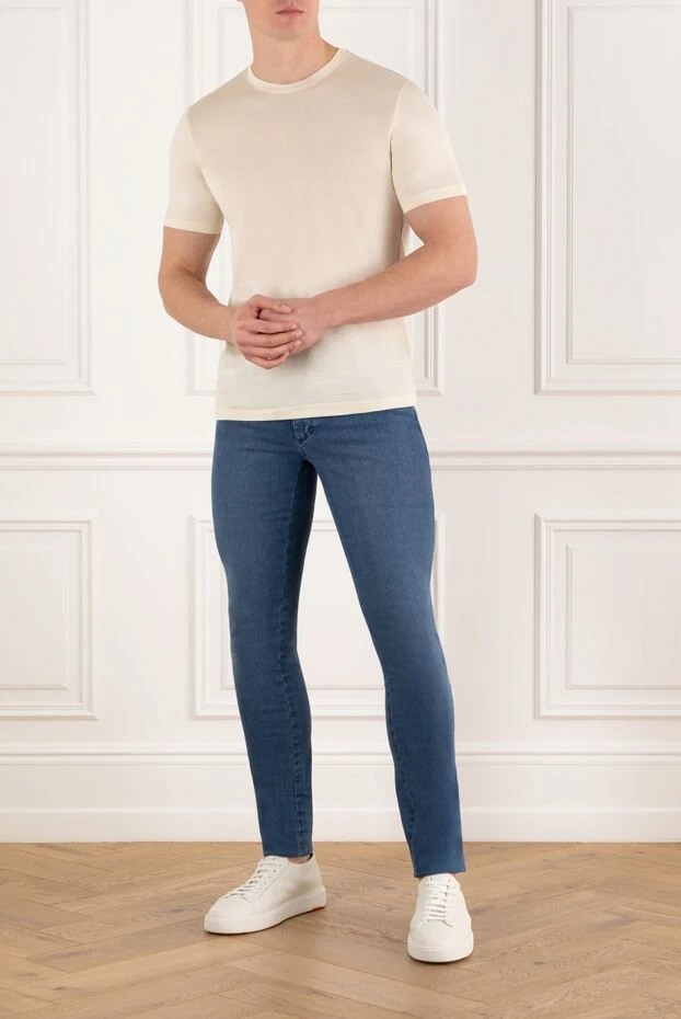 Cesare di Napoli men's beige cotton t-shirt 185339 - photo 2