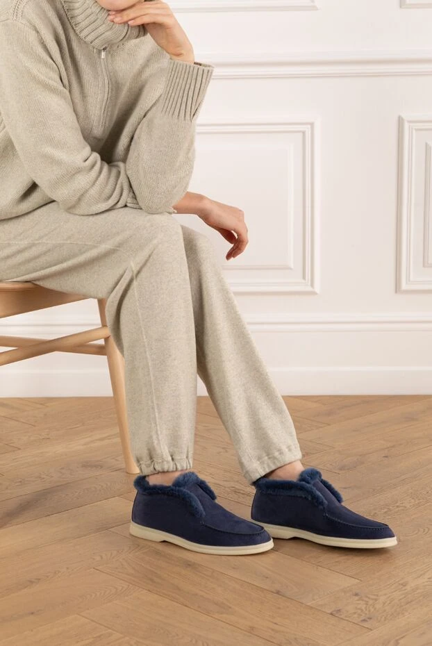 Ботинки лоферы Open Walk Ankle Boot синие женские - фото 2