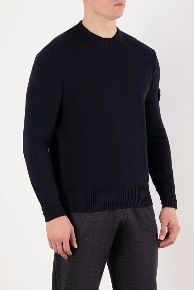 Stone Island джемпер мужской синий с логотипом 185387 - фото 3