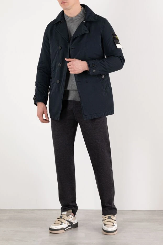 Stone Island куртка мужская синяя ассиметричная 185388 - фото 2