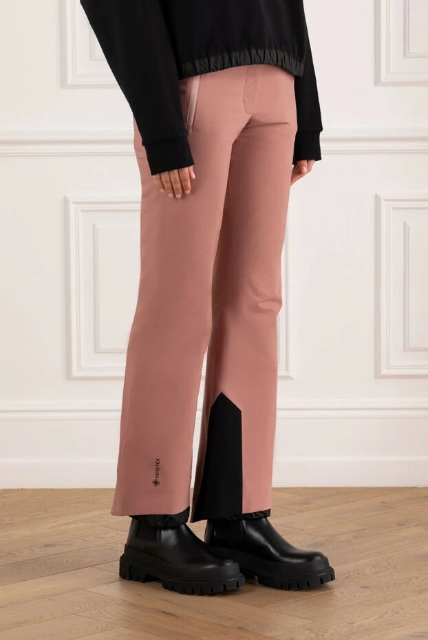 Moncler брюки розовые женские с черными вставками 185400 - фото 3