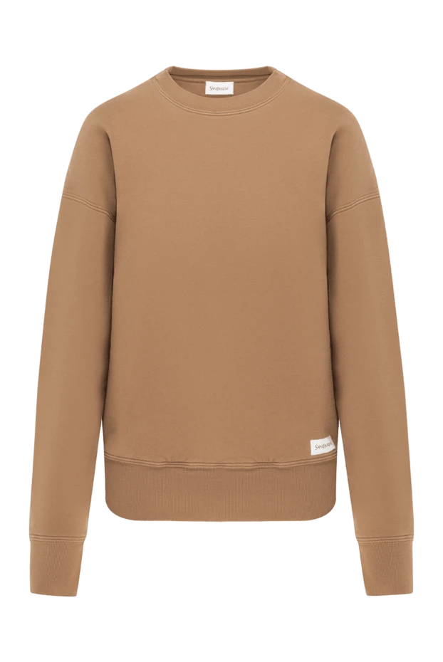 Флисовая толстовка из хлопка c нашивкой на подоле. - фото 1