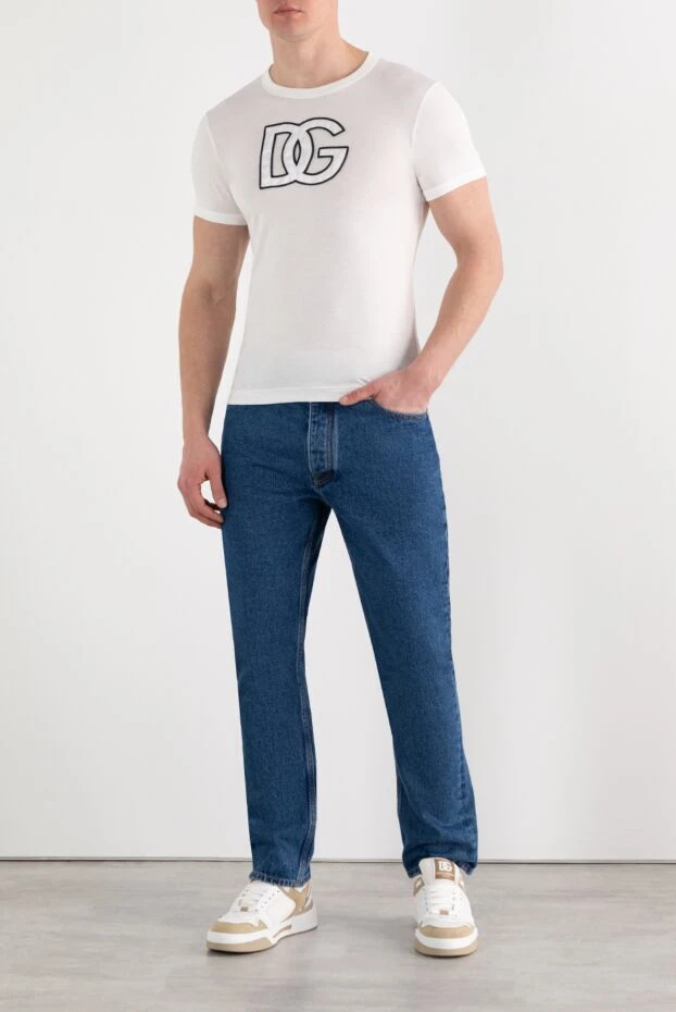 Dolce & Gabbana футболка из хлопка с объёмным чёрным монограммным принтом 185446 - фото 2