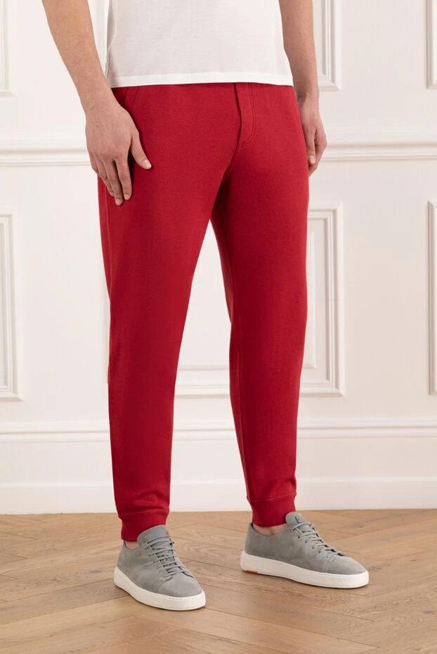 Brunello Cucinelli жеңіл ерлер шалбары бауы бар, қызыл түсті 185469 - фото 3