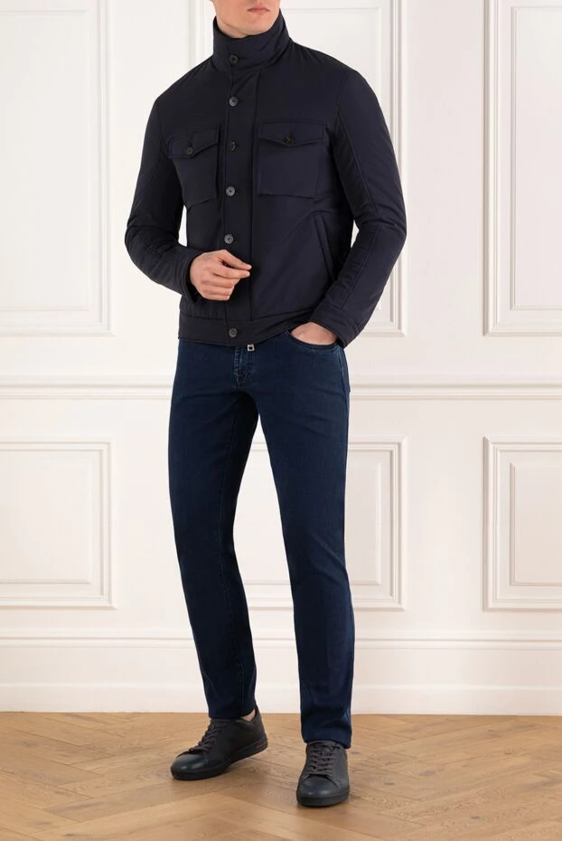 Hugo Boss синяя куртка мужская с накладными карманами 185477 - фото 2