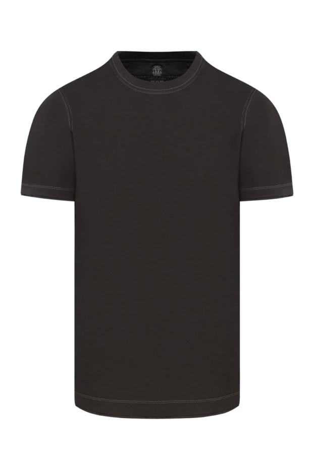 Brown cotton T-shirt for men - photo 1