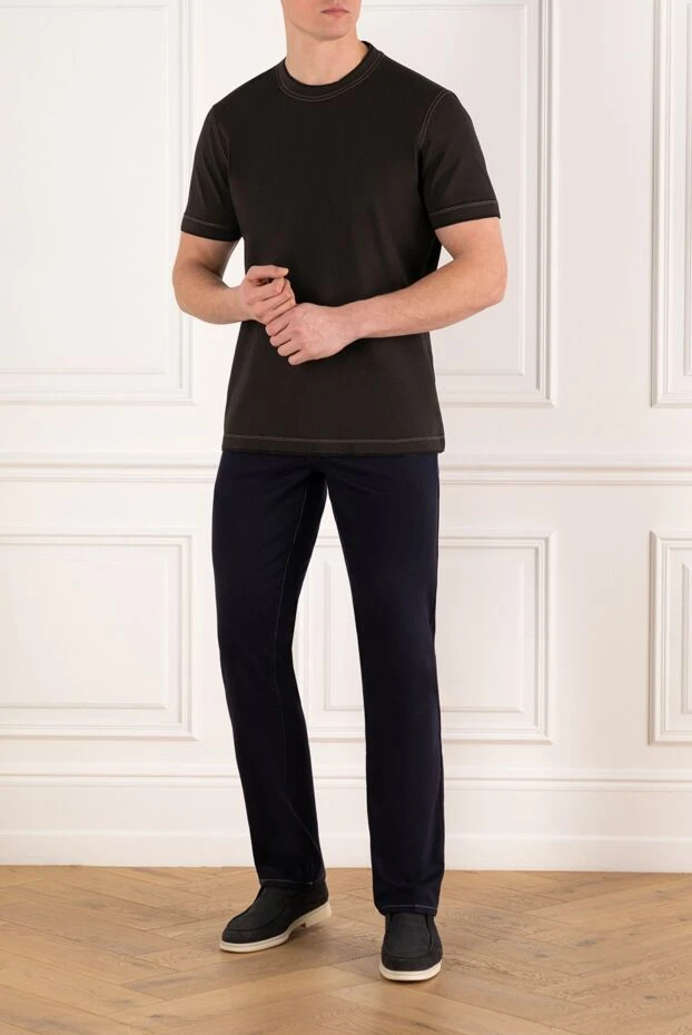 Brunello Cucinelli ерлерге арналған мақтадан жасалған футболка, қоңыр 185488 - фото 2