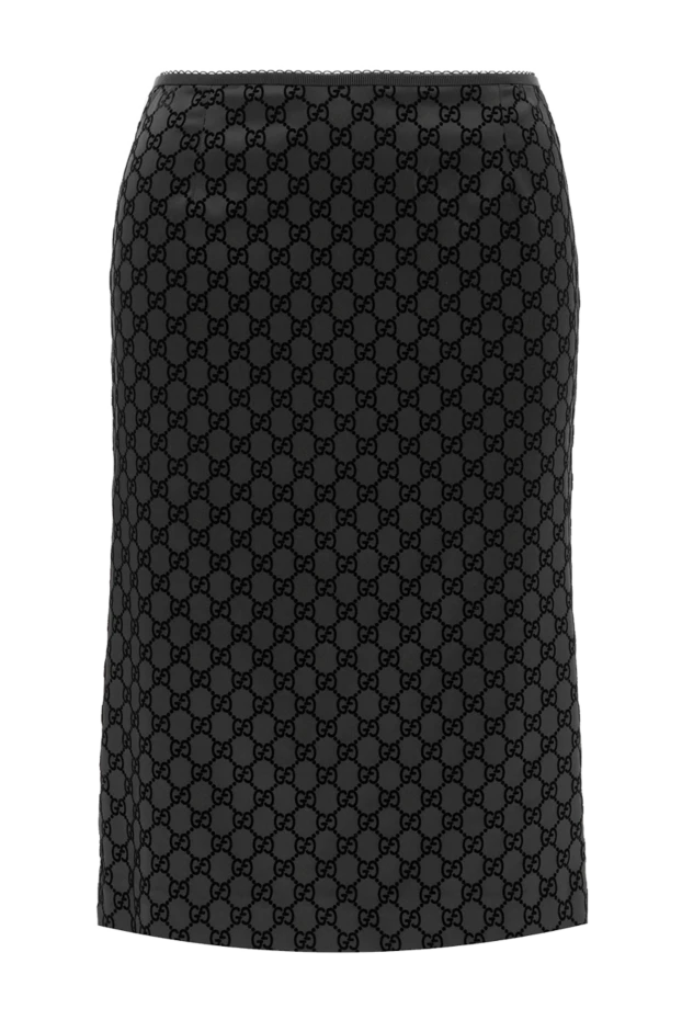 GG үлгісімен қара тоқыма юбка - фото 1