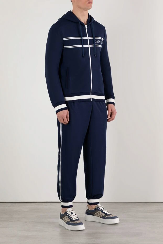 Gucci сәнді көк ерлер спорттық костюмі 185562 - фото 3