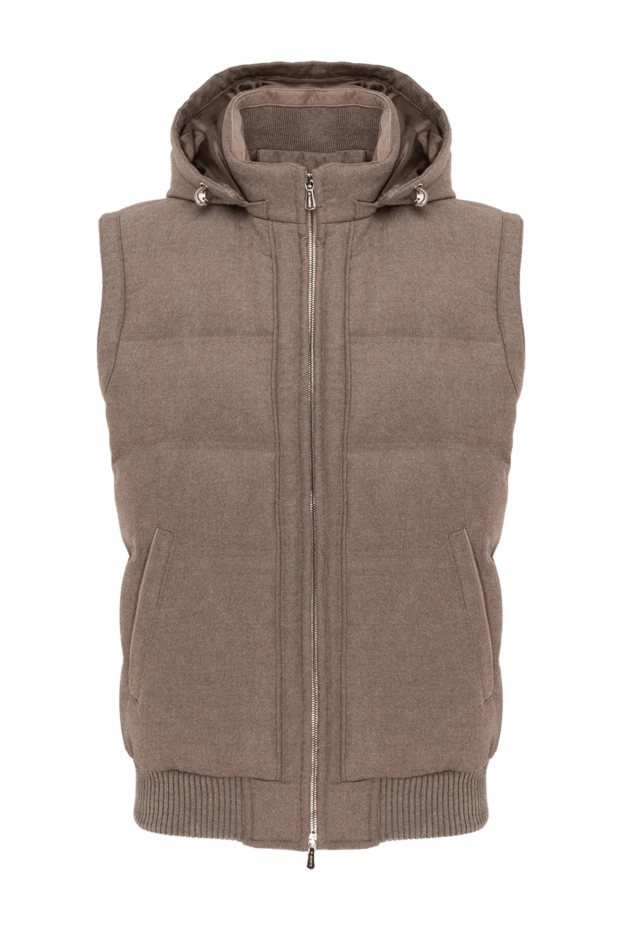 Кашемир капюшоны бар ерлер бежевый көкірекше - фото 1