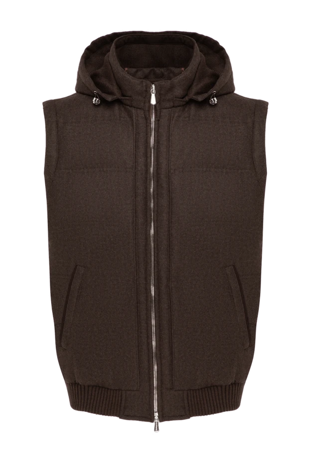 Кашемир капюшоны бар ерлерге арналған қоңыр көкірекше - фото 1