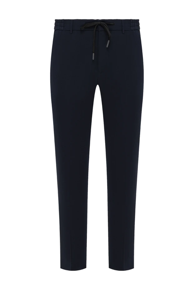 Blue wool and cotton trousers for men - photo 1