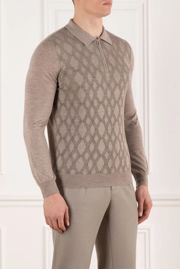 Zilli ұзын жеңді найзағайлы бежевый поло 185611 - фото 3