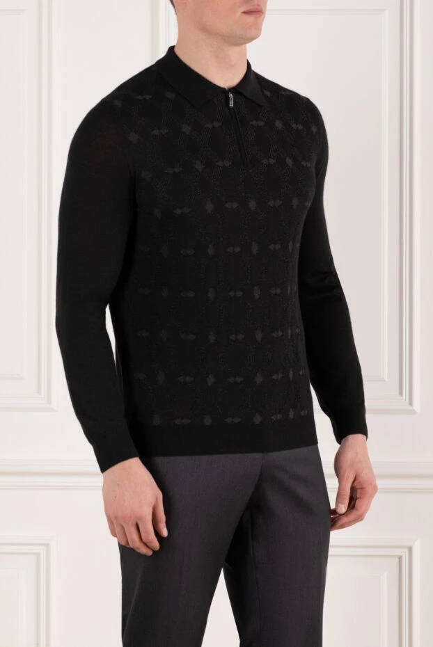 Zilli ерлерге арналған гауһар тасты ұзын жеңді поло 185612 - фото 3