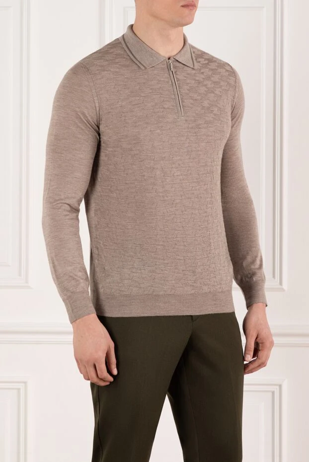 Zilli ұзын жеңді найзағайлы ерлер полосы, бежевый 185615 - фото 3