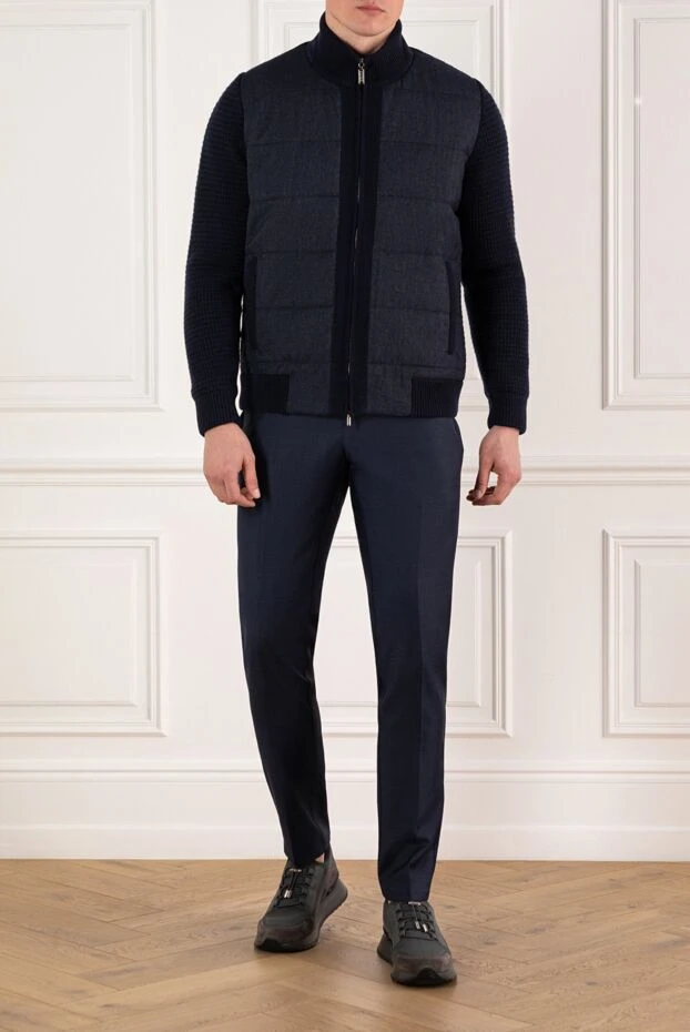 Zilli куртка бомбер синяя кашемировая мужская 185617 - фото 2