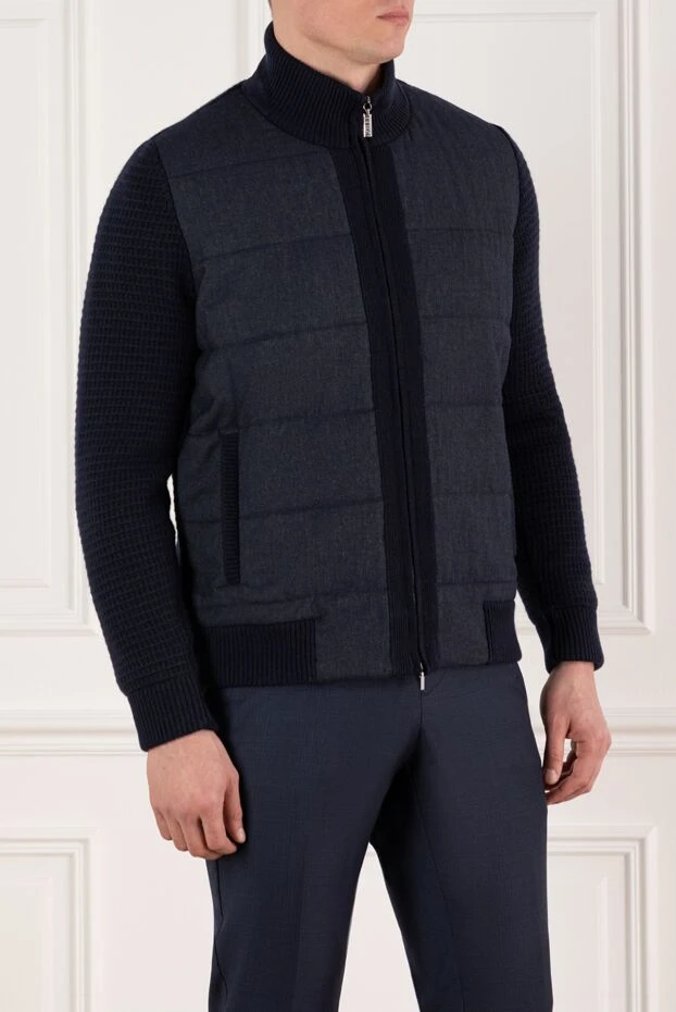 Zilli куртка бомбер синяя кашемировая мужская 185617 - фото 3