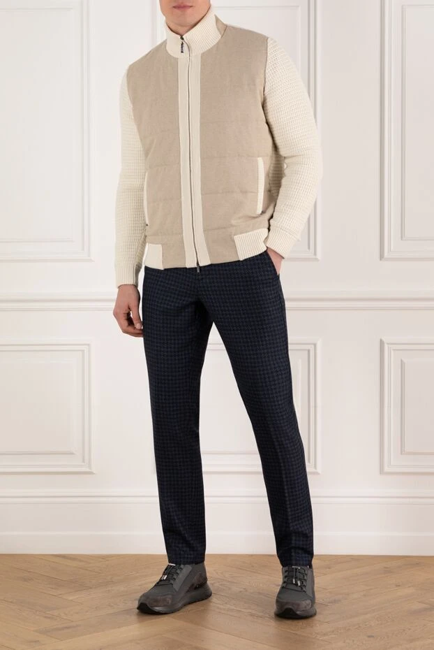 Zilli кашемировая куртка бомбер бежевая мужская 185618 - фото 2