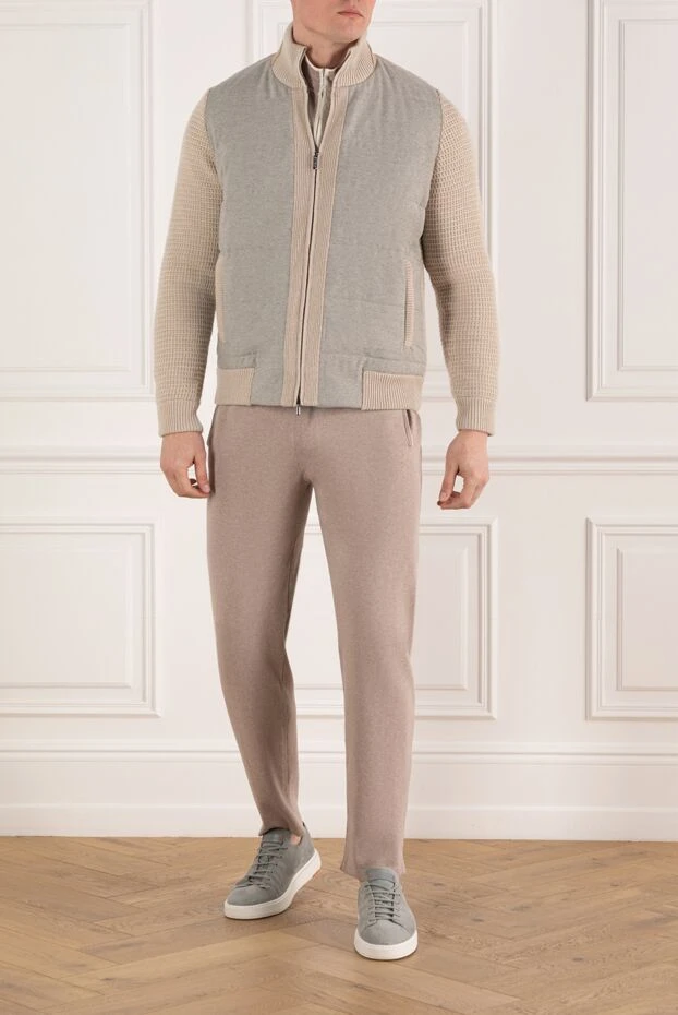 Zilli кашемировая куртка бомбер серая мужская 185619 - фото 2